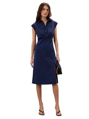 Area Stars Jill Dress in Navy Blue Medium Womens Classic Sheath Midi